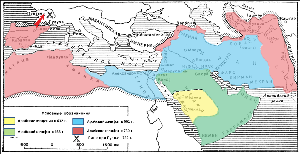 Омейядский халифат карта