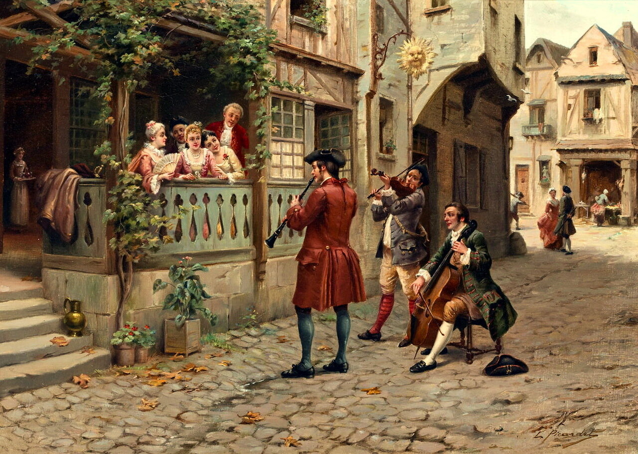 Серенада это. Бродячие музыканты 19 века живопись. Испания бродячие музыканты. Странствующие музыканты в средневековой Франции. Франция 16 век музыканты.